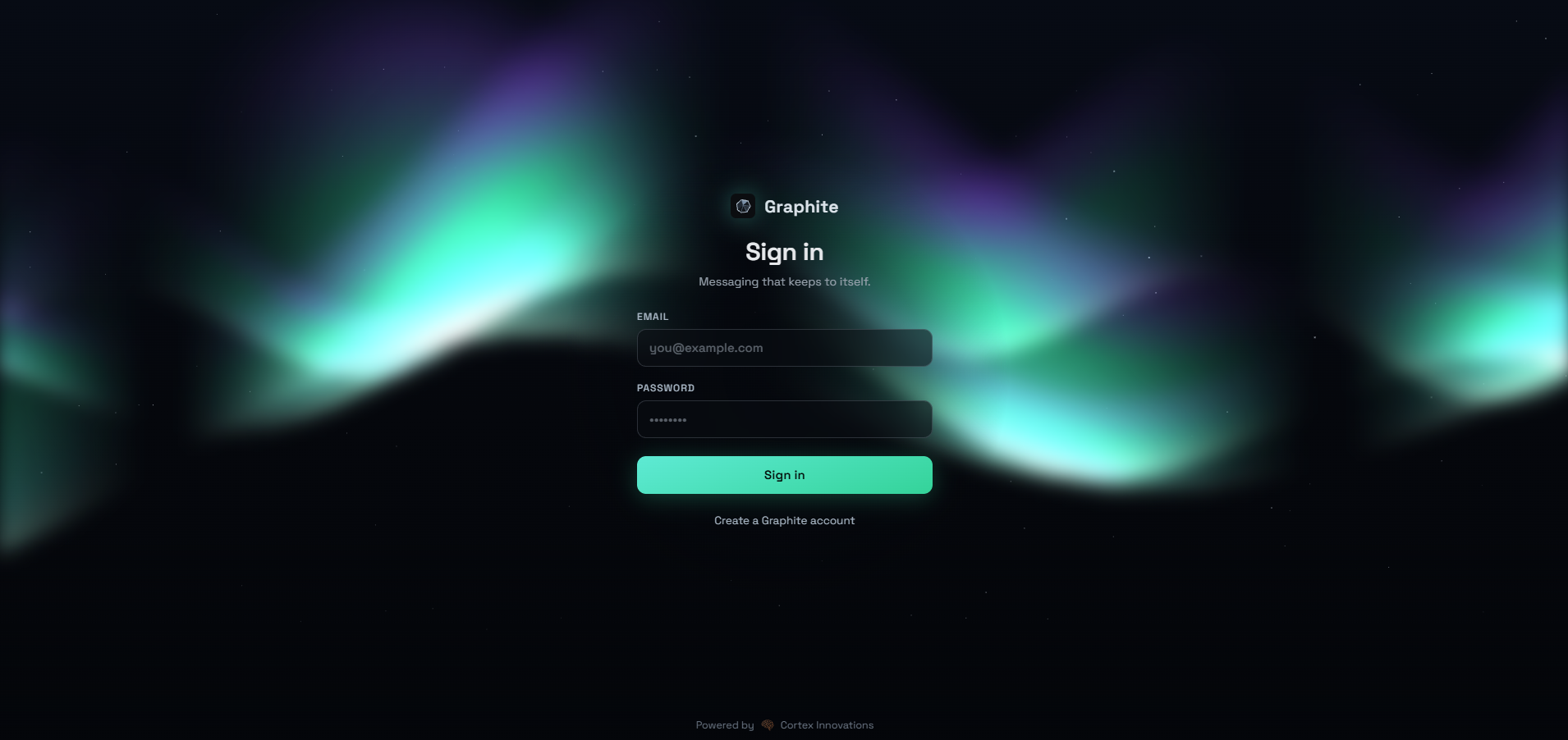 Graphite sign-in screen